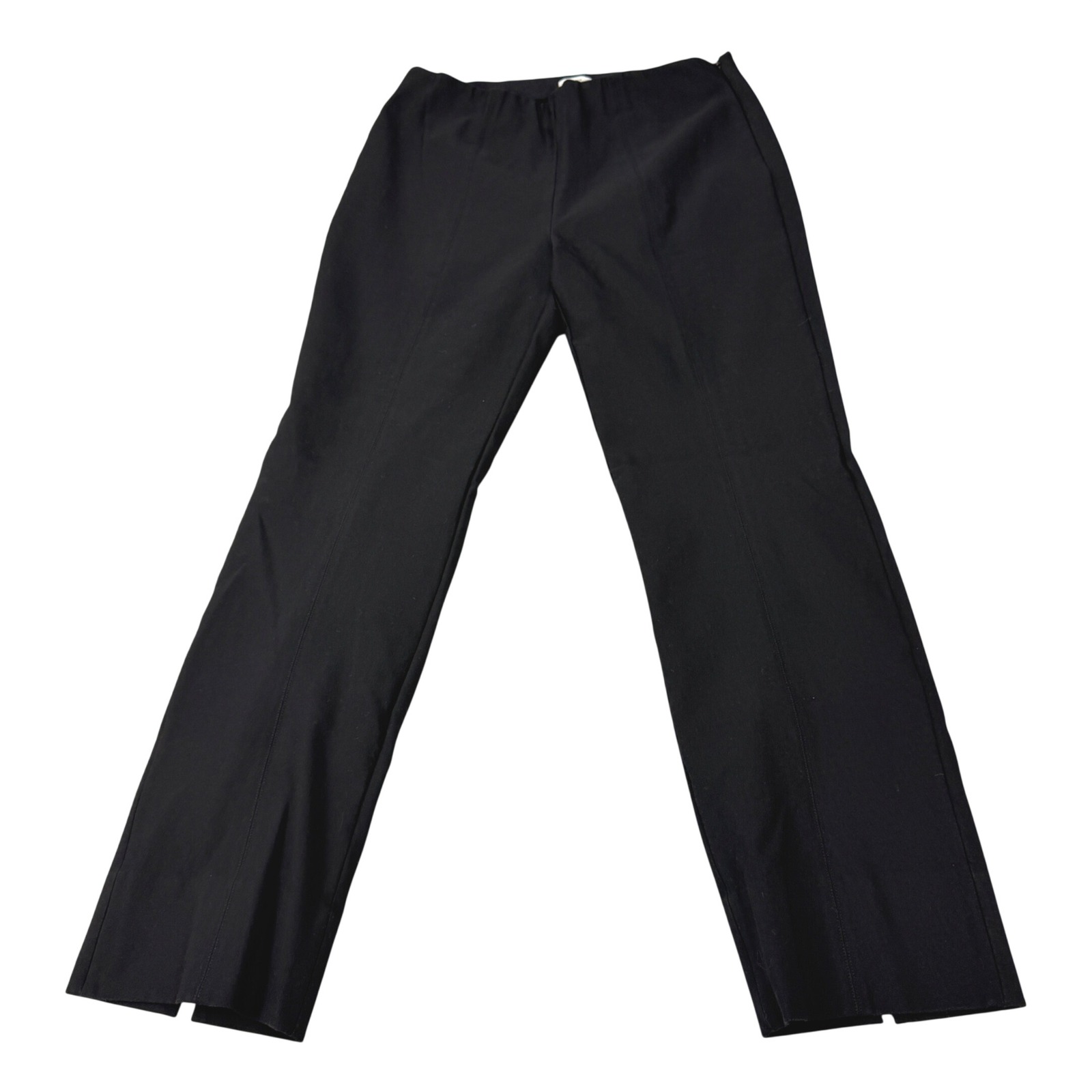 Vince Black Stretch Pintuck Side Zip Split Hem Trousers Size M